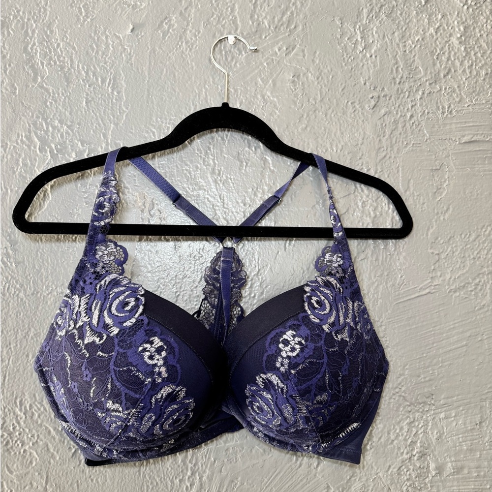 Cacique Purple Lace Full Coverage Bra with Racerback
